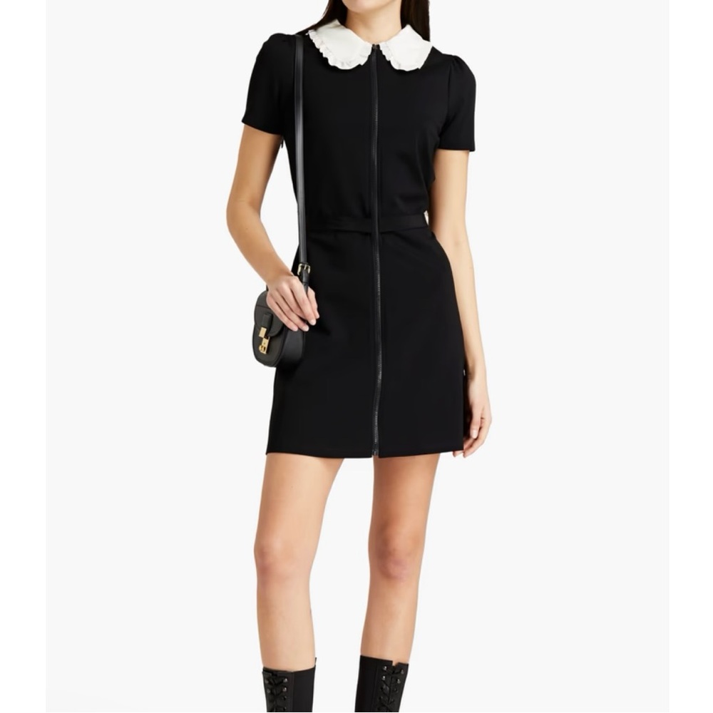 Red Valentino Black Dress with White Collar
